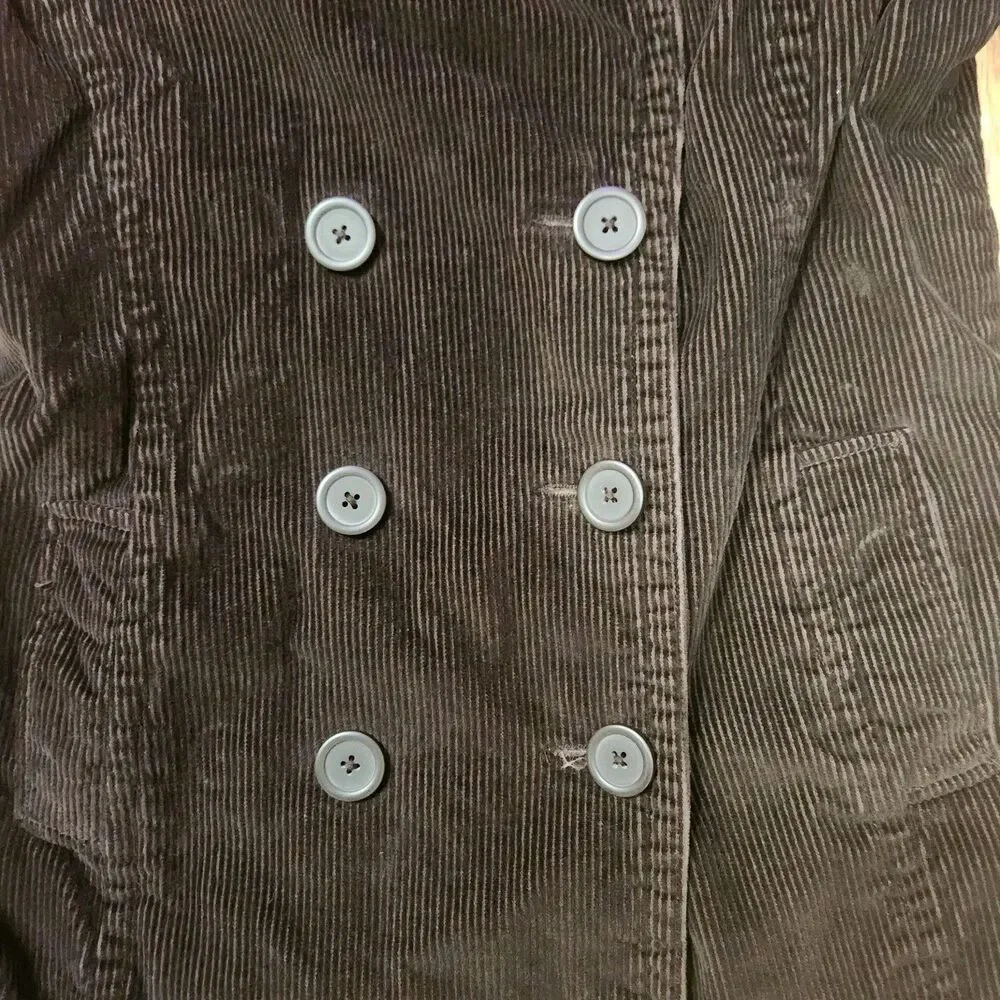 Sonoma Life+Style Corduroy Blazer Jacket Womens Size S Dark Brown Cotton Pockets - Picture 8 of 14